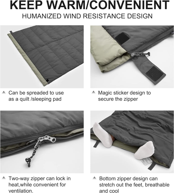 Mardingtop Schlafsack Outdoor,Leichtgewicht Warm Deckenschlafsack,für für Erwachsene und Kinder Somm