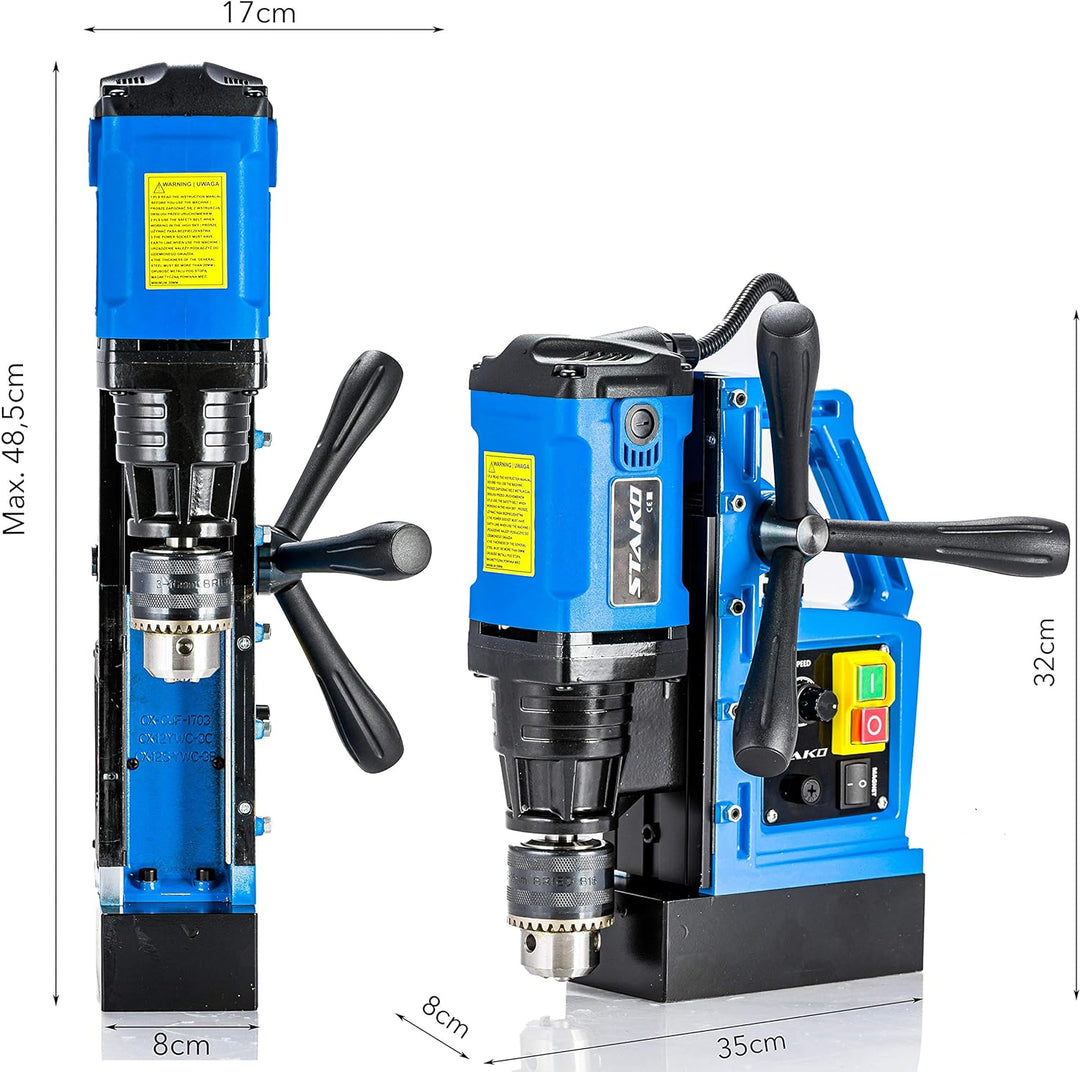 Magnetbohrmaschine Kernbohrmaschine 1480 W Bohrmaschine Leicht 10 kg STAKO Blau und Schwarz