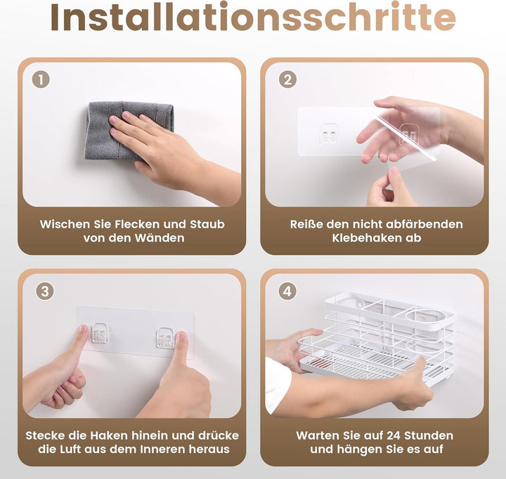 VITVITI Fönhalter ohne Bohren, Haartrocknerhalter aus Metall, Föhn Halterung Wand mit Schrauben und