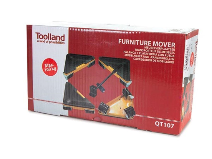 TOOLLAND - QT107 Möbelheber und Rangierrollen, Hohe Beanspruchung, 100 kg Maximal Tragkraft 175679