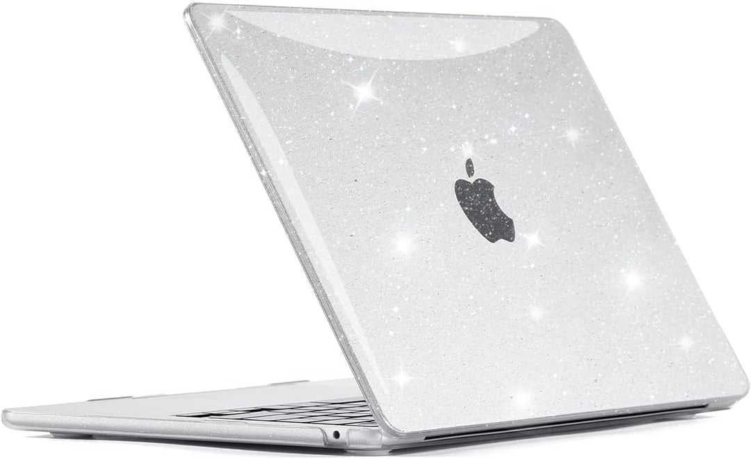 EooCoo für MacBook Air M5 13 Zoll Hülle M3 M2 Gliiter Kristall Klar | Ultradünne Hartschale Schutzhü