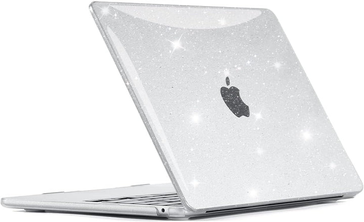 EooCoo für MacBook Air M5 13 Zoll Hülle M3 M2 Gliiter Kristall Klar | Ultradünne Hartschale Schutzhü