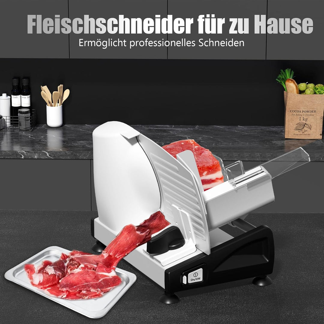YASHE Allesschneider Mit Leisem DC-Motor 200W, Elektrischer Aufschnittschneider Mit Abnehmbaren 19CM