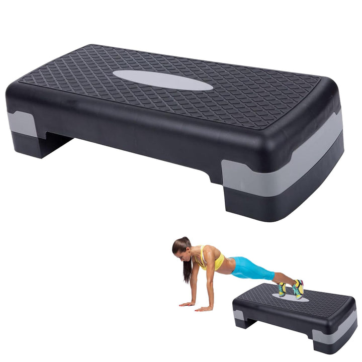 Steppbrett Fitness Aerobic Stepper Höhenverstellbar Step Bench mit 2 Stufen (10/15cm), Hometrainer F