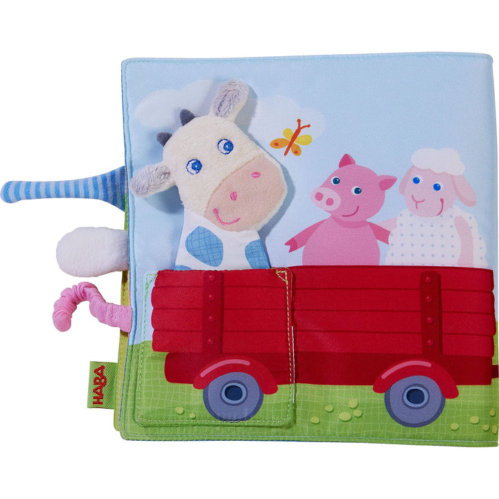 HABA 306085 - Stoffbuch Bauernhof, Babybuch ab 6 Monaten, Bunt