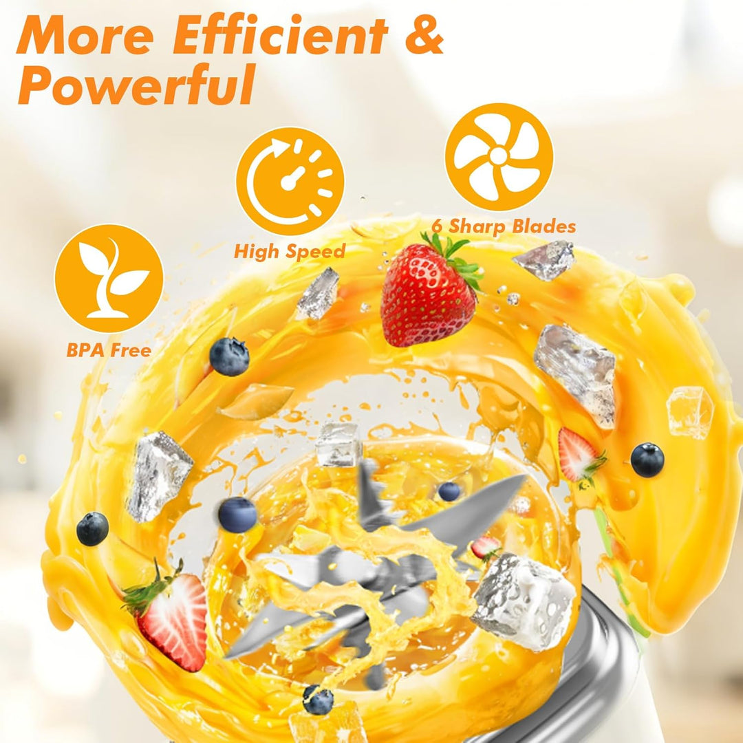 Smoothie Maker, 600 ml Tragbarer Mini Mixer Smoothie Maker to go mit 10 Rostfreien Klingen& Digitala