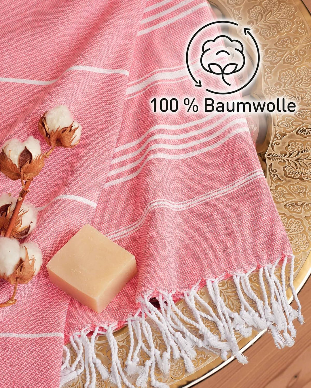 Fit-Flip Hamamtuch aus 100% Baumwolle – saugfähig und schnelltrocknend – türkisches Saunatuch, Stran