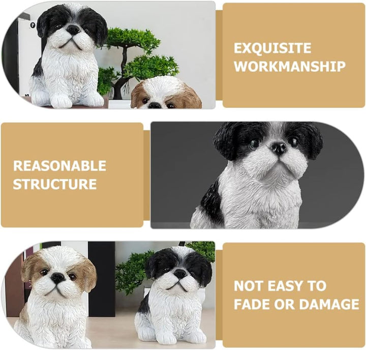 BESPORTBLE Shih Tzu- Welpen Niedlicher Hund Harz Figur- Schmuck- Verzierbarer Hund Dekorationen- Sch