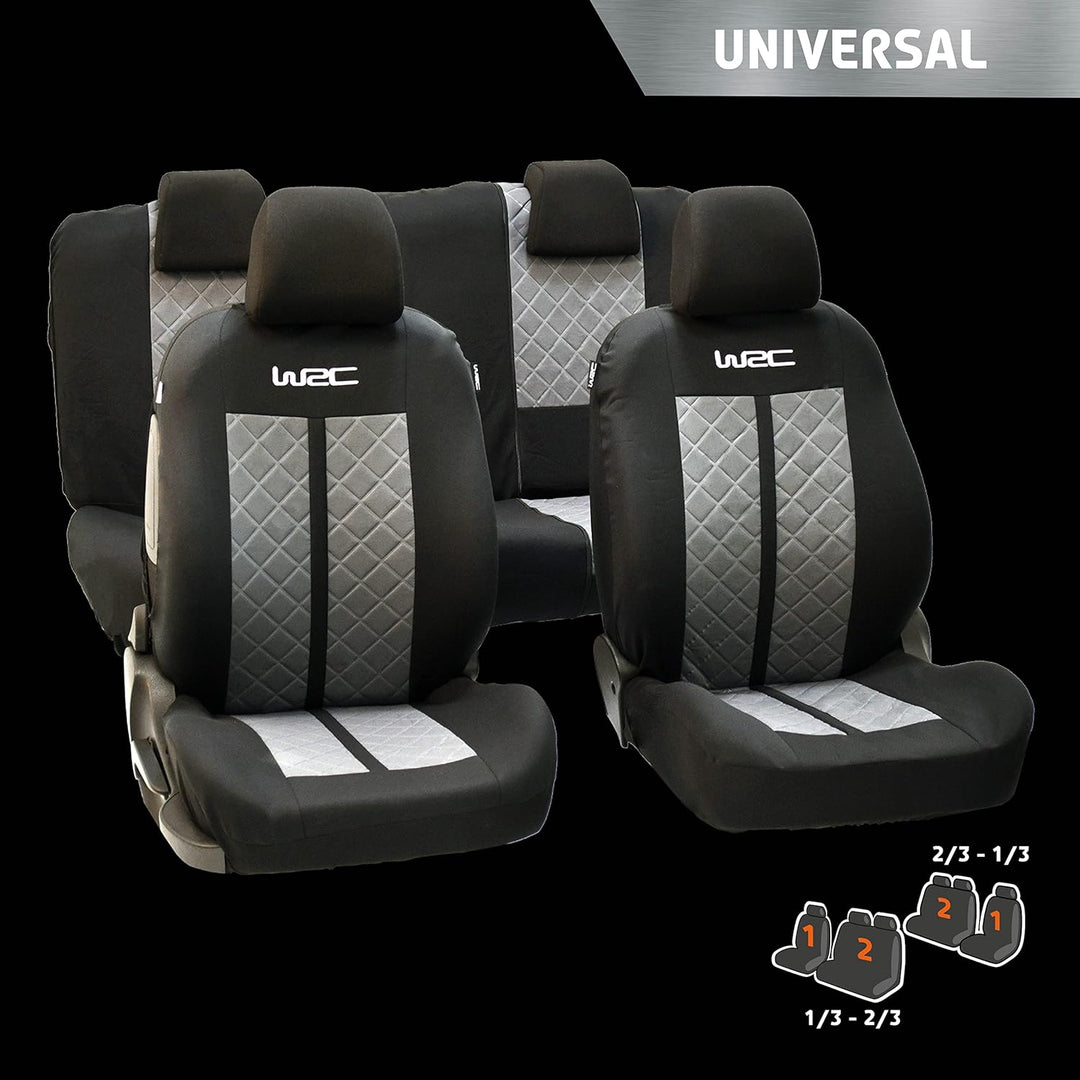 WRC 007588 Autositzbezüge, universal, vorne hinten 2/3-1/3, Racing