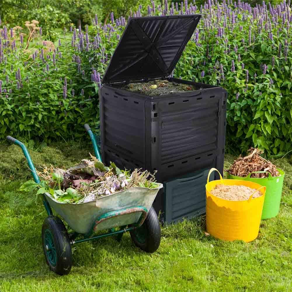 TERRE JARDIN - Gartenkomposter, 300 L - Kompostbehälter, 83 x 61 x 61 cm, aus Polypropylen - Premium