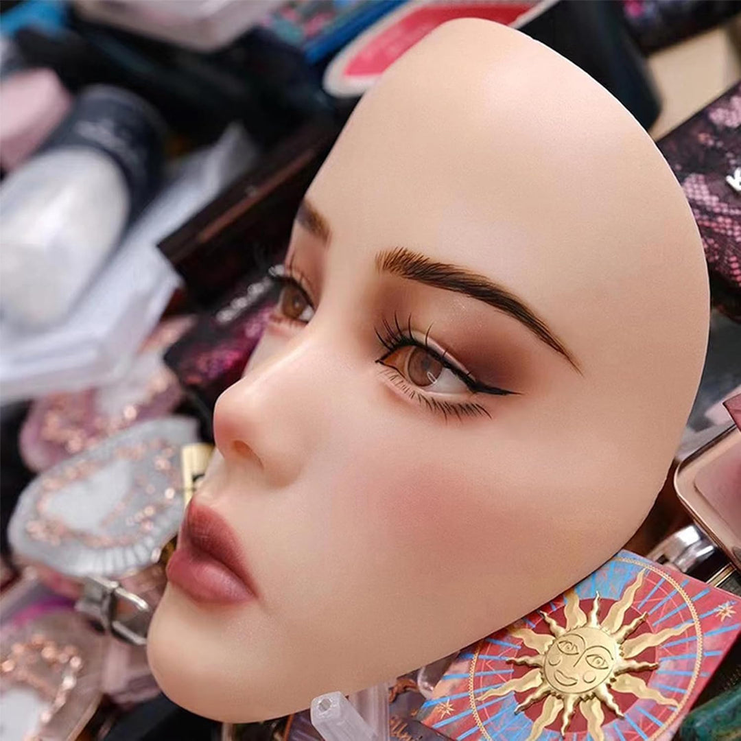 Make-up Trainieren Bausatz,silikon gesicht, Professionelle Mannequin Kopf Set, Wiederverwendbare Sil