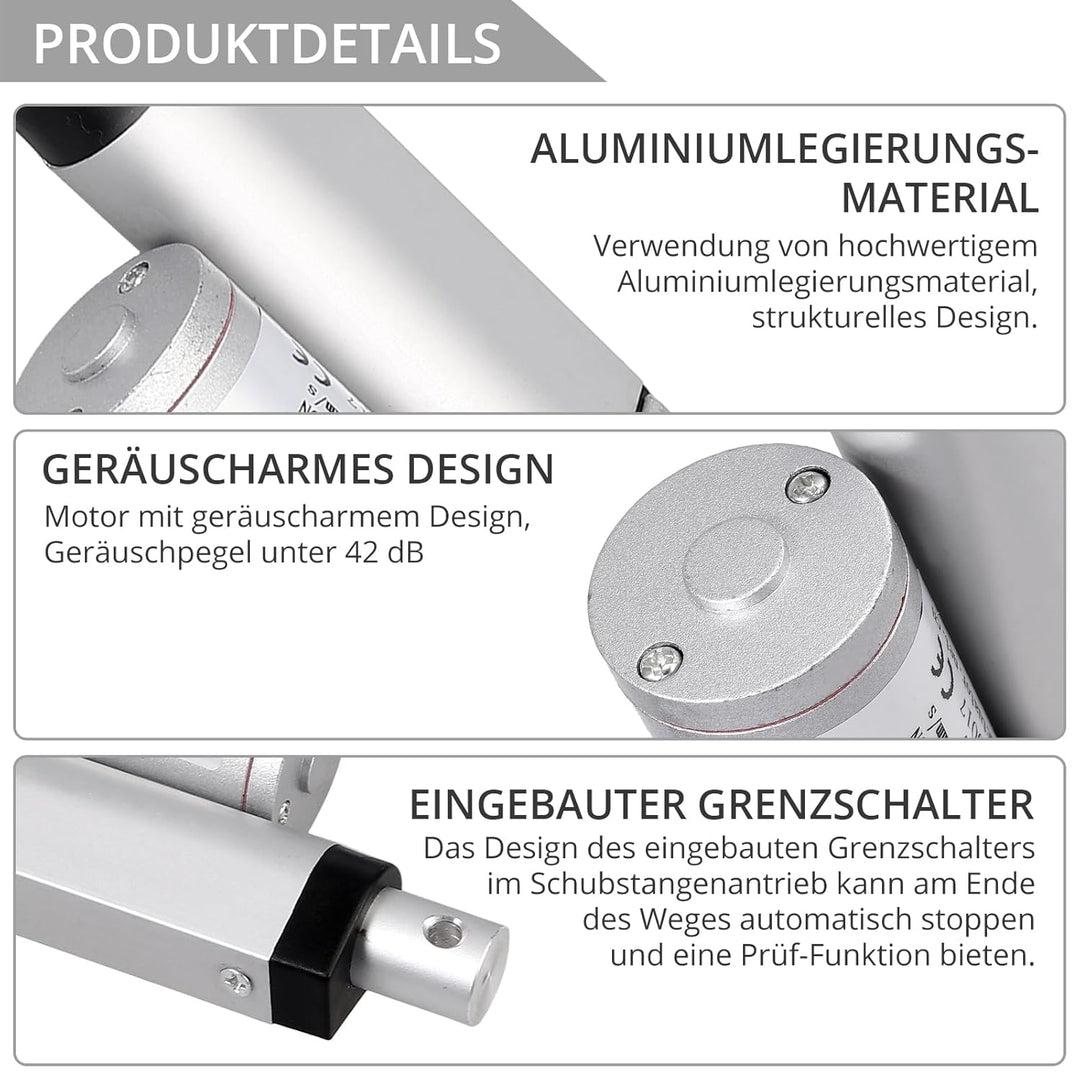 Justech Linearmotor Verstellantrieb Toröffner Linear Actuator Motor 12v DC 1500N 50mm Lineartechnik