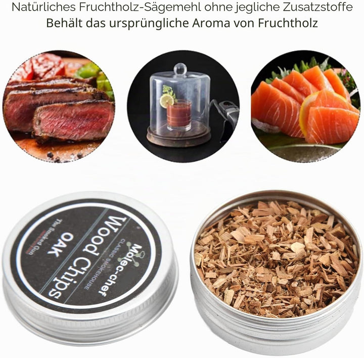8 STÜCKE Räucherholz-Chips, Whisky-Holz-Chips-Cocktail-Raucher-Kit für Anfänger, Professionelle Bark