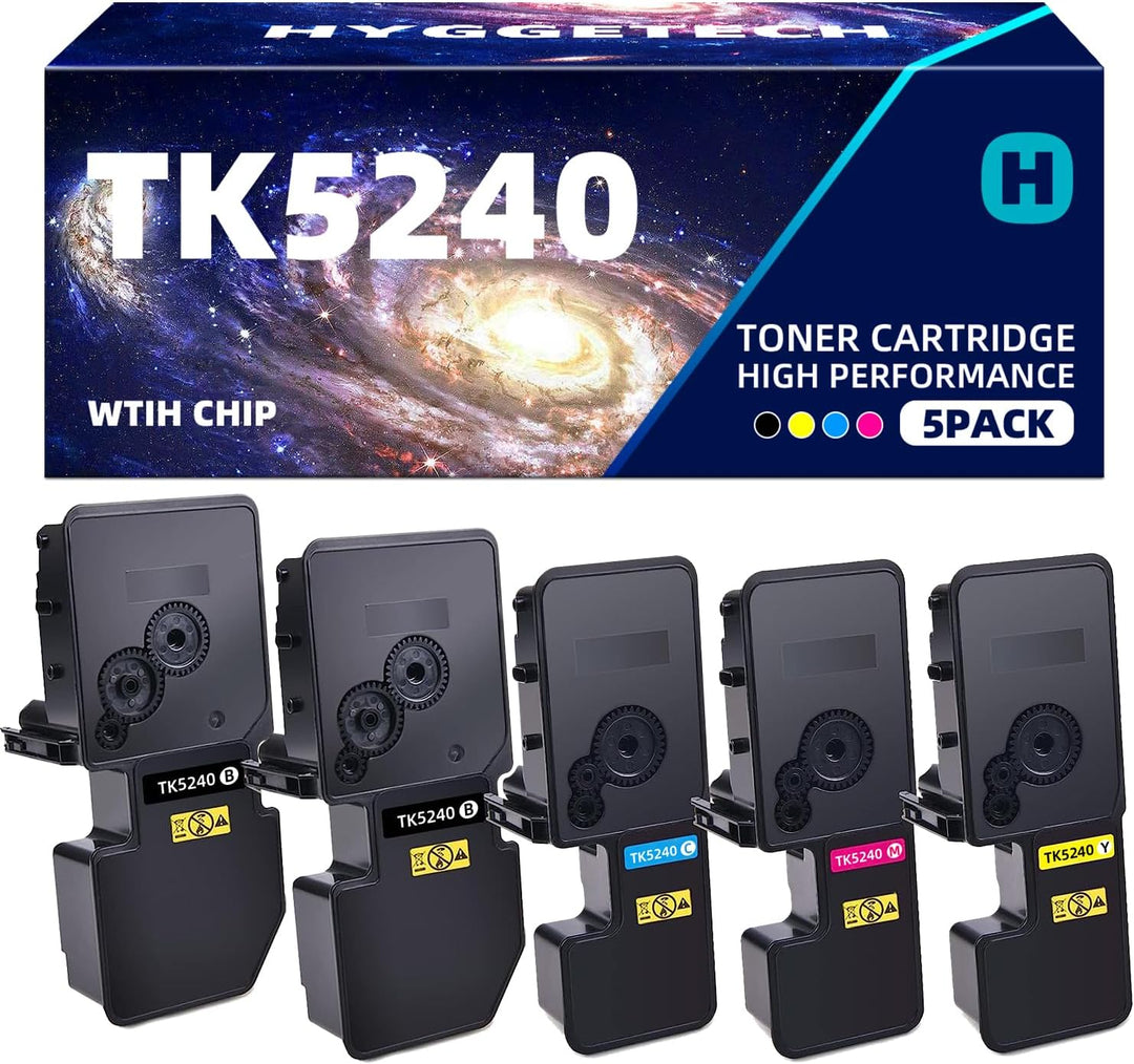 Hyggetech TK5240 TK-5240 Toner Kompatibel mit Kyocera TK5240 TK5240K TK-5240C TK-5240Y TK-5240M für