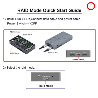 chenyang CY M.2 zu USB C Adapter,Dual NVME M.2 NGFF M-Key zu USB Typ-C Raid0 Raid1 JOBD Big Gehäuse