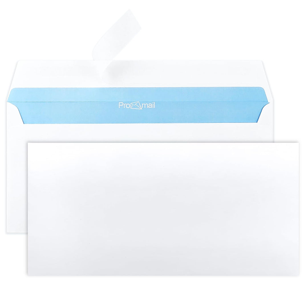 Netuno 1000 Brief-Umschläge din lang ohne Fenster Weiss lange Briefumschläge haftklebend DL 110x220