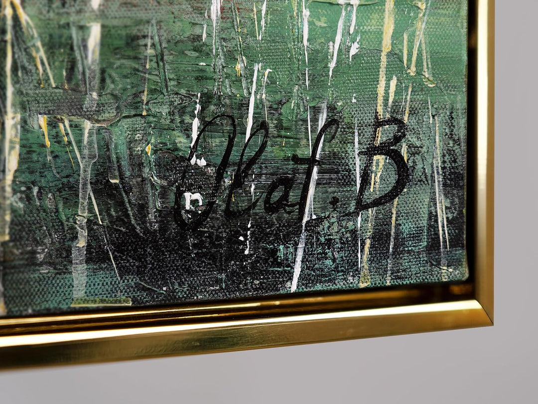 YS-Art XXL Abstrakt Fluoreszierendes selbst leuchtendes Acryl 3D Gemälde auf Leinwand Echo der Natur