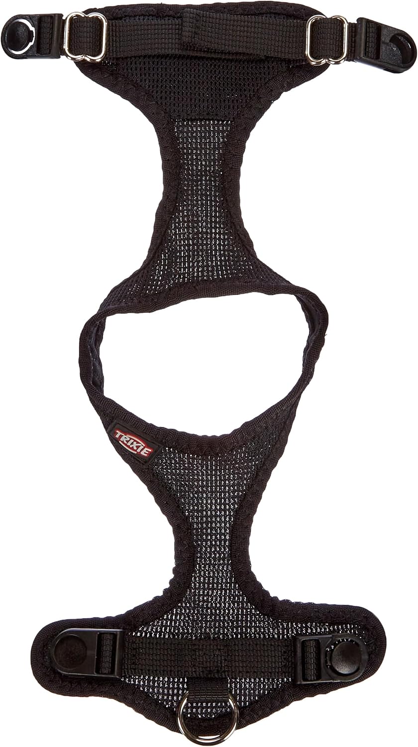 TRIXIE Comfort Soft Touren-Geschirr Grösse XXS–XS: Brustumfang 25–35 cm/15 mm in schwarz - gepolster