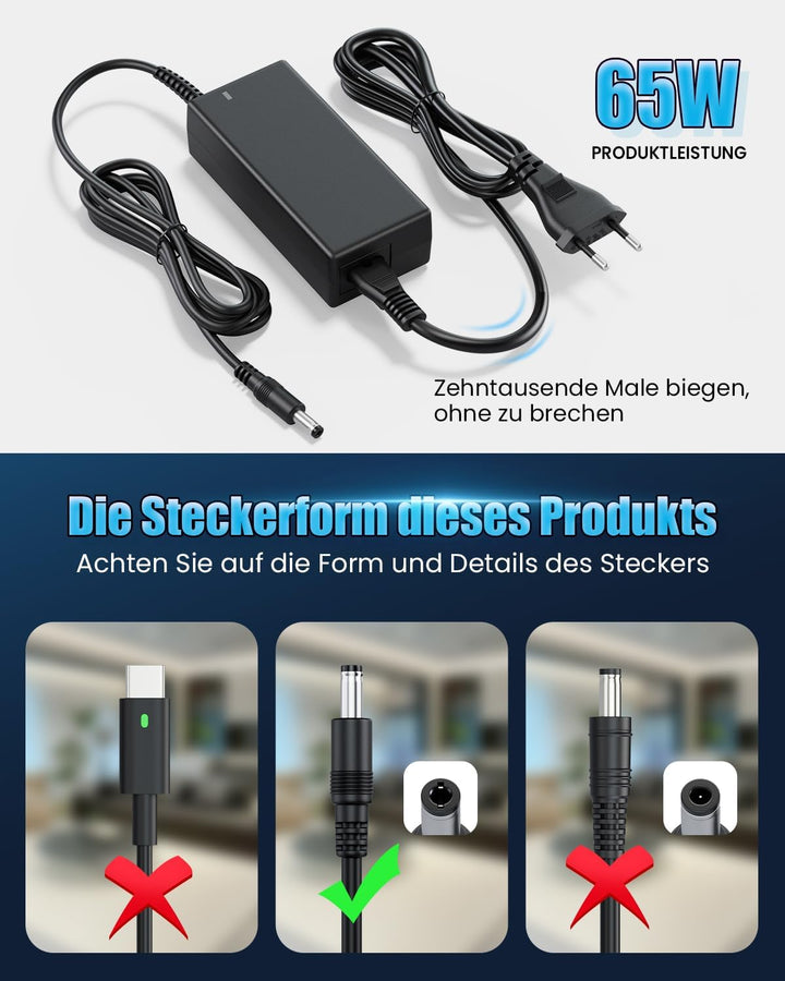 Ladegerät Netzteil für Logitech G29 G27 G25 G923 G920 G940 GT Driving Force Pro, Microsoft Wireless