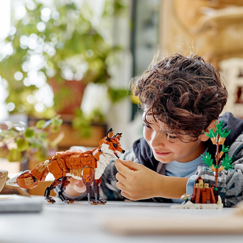 LEGO Creator Waldtiere: Rotfuchs, Tiere-Set mit Fuchs, Eule und Eichhörnchen Spielzeug, Tierfiguren