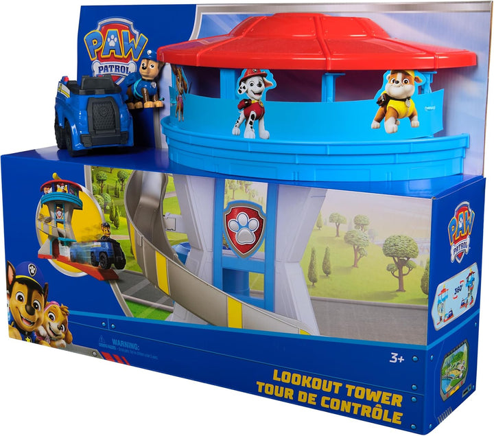 PAW PATROL - Lookout Tower (2025), über 50 cm hoch, Hauptquartier Spielset mit 1 Basis Polizei-Fahrz