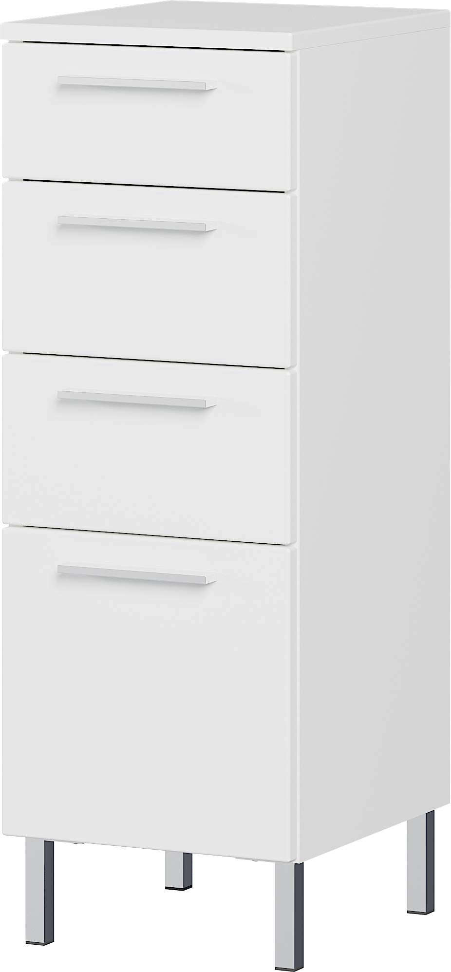 Germania Unterschrank 8297-84 GW-Arvada, in weiss, mit Vier Schubkästen, 30x86x35 cm (BxHxT) Untersc