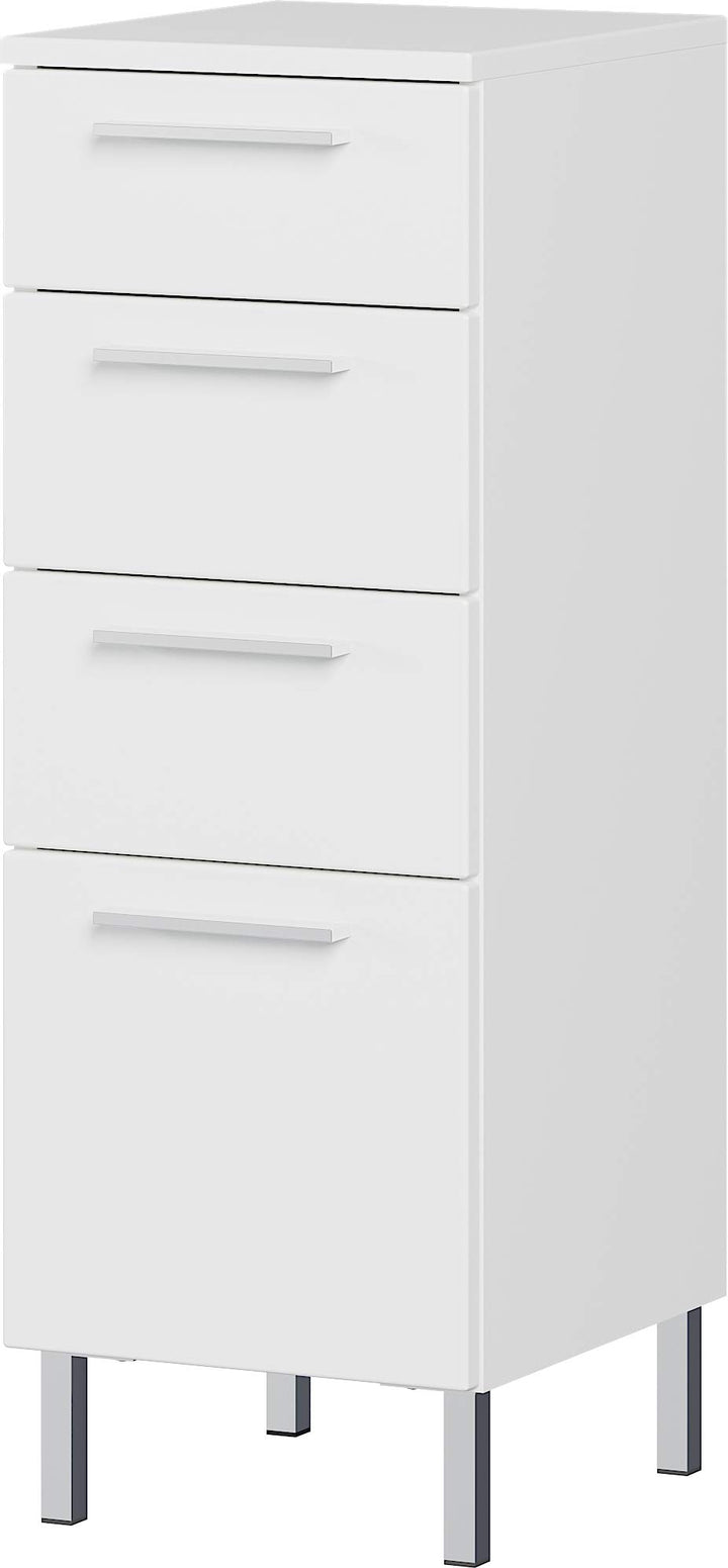 Germania Unterschrank 8297-84 GW-Arvada, in weiss, mit Vier Schubkästen, 30x86x35 cm (BxHxT) Untersc