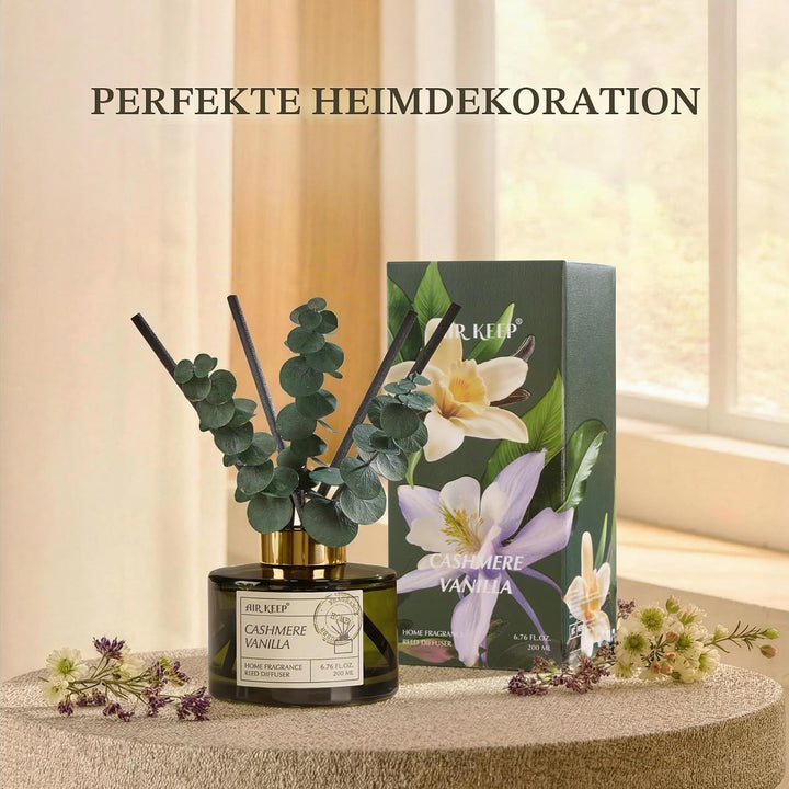 Airkeep Raumduft 200ml –Cashmere Vanilla– Langanhaltend Duft, Lufterfrischer für Zuhause, Deko für B