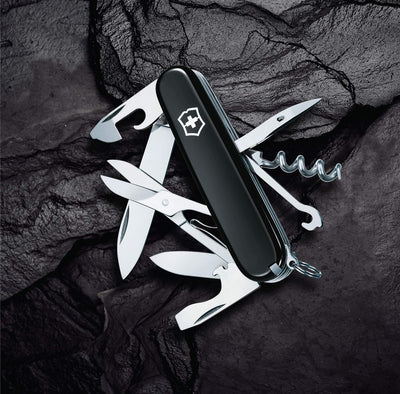 Victorinox Taschenmesser Climber (14 Funktionen, grosse Klinge, Kapselheber) 91mm Schwarz, Schwarz