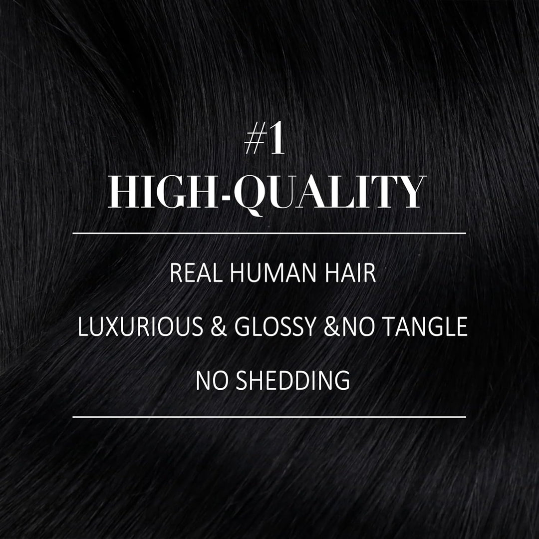 YoungSee Echthaar Extensions Clip Schwarz Clip in Extensions Schwarz Clip in Extensions Echthaar 50