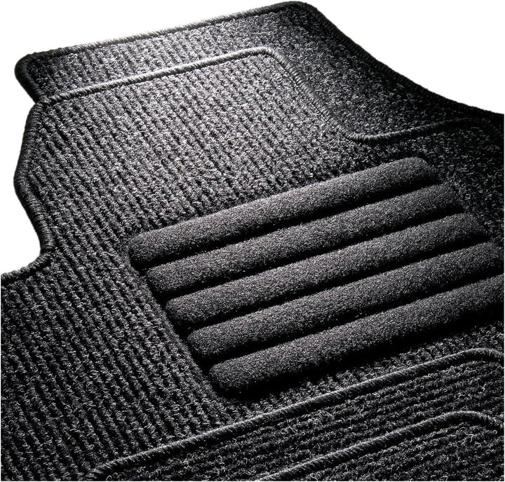 CarFashion BasicRips DL4 | Auto Fussmatte in schwarz meliert | Automatte | schwarzer Trittschutz | S