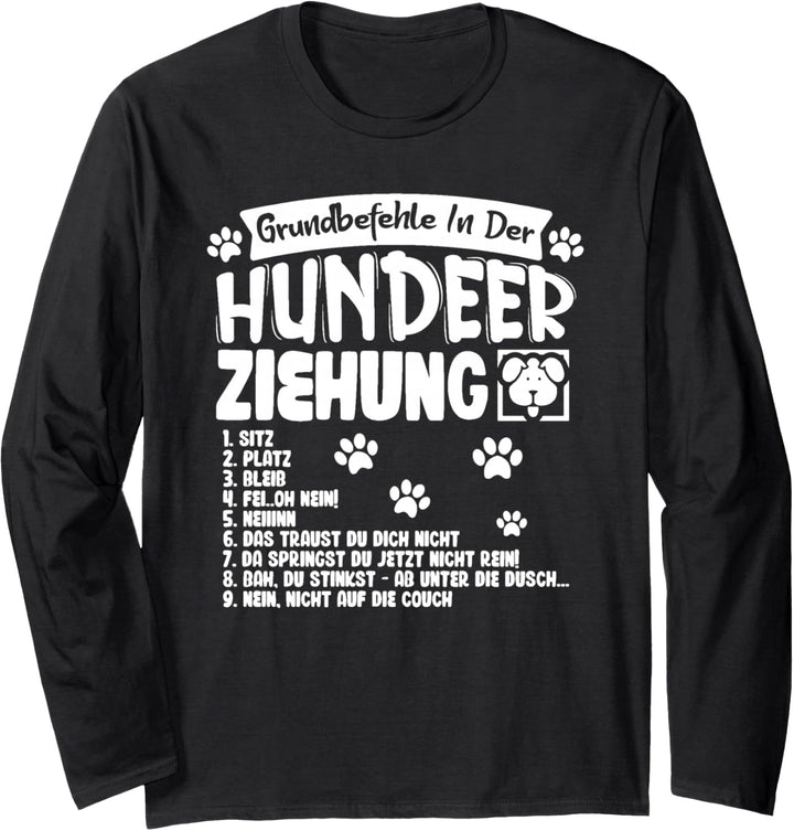 Grundbefehle der Hundeerziehung Hundetrainer Hundemotiv Hund Langarmshirt