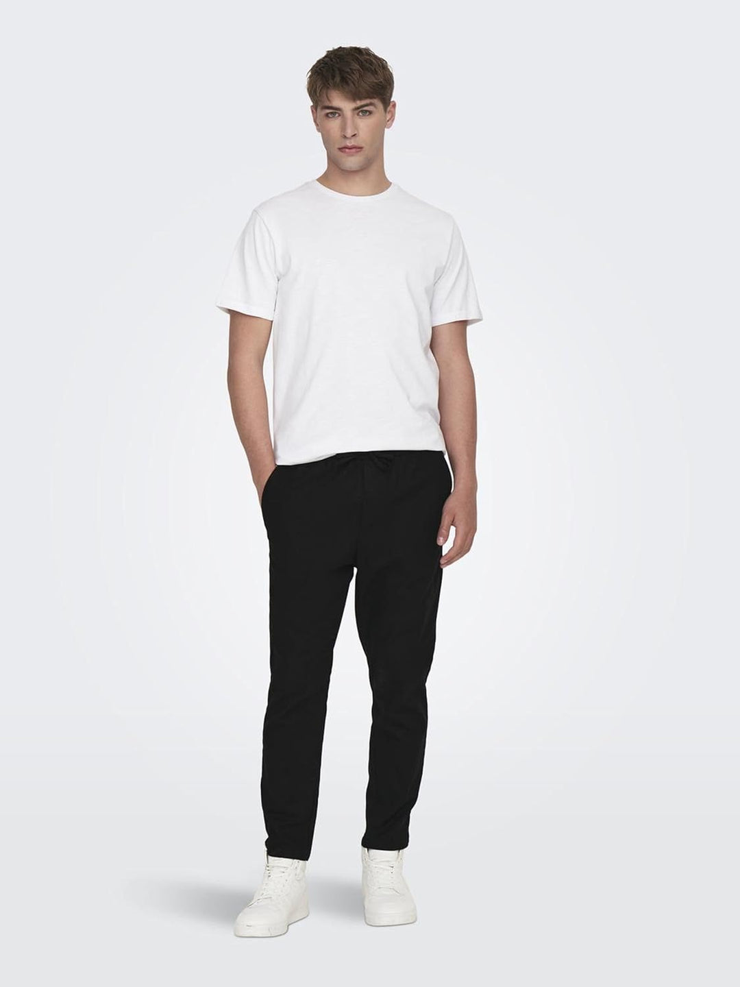 ONLY & SONS Male Jogginghose Verjüngt Mid Rise Hose XS Schwarz, XS Schwarz