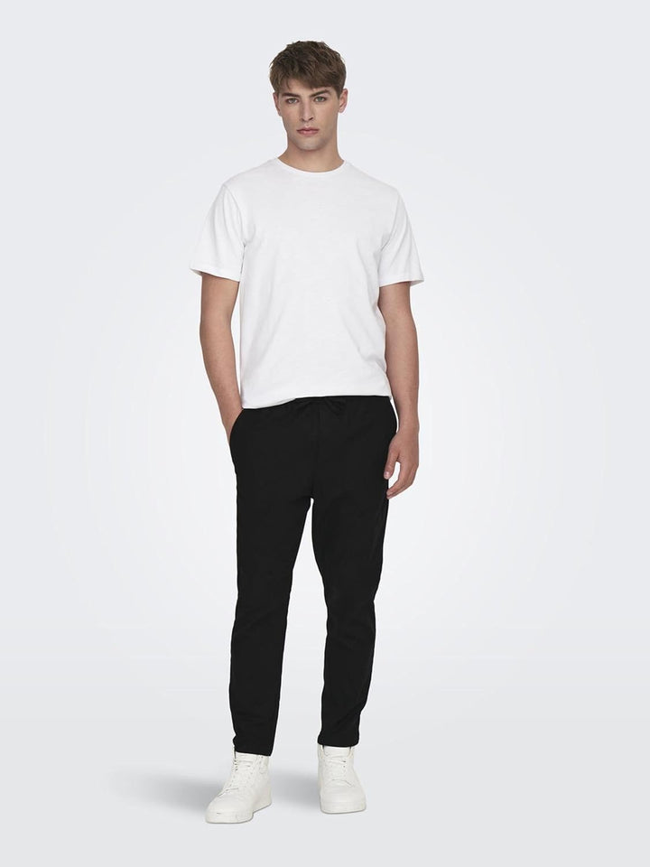 ONLY & SONS Male Jogginghose Verjüngt Mid Rise Hose XS Schwarz, XS Schwarz
