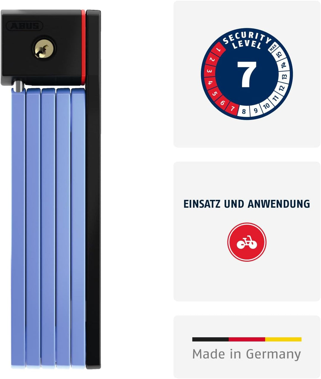 ABUS Faltschloss Bordo uGrip 5700K SH mit Halterung - Fahrradschloss mit 5 mm starken Stäben - ABUS-