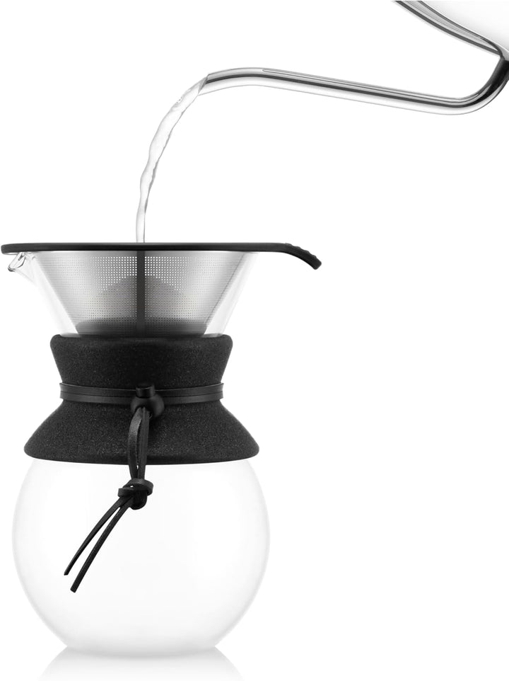 Bodum POUR OVER Kaffeebereiter mit Permanent-Kaffeefilter, 8 Tassen, 1.0 l, Edelstahl