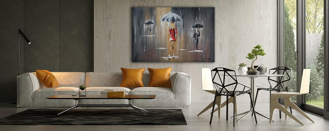 Monica Mirafiori I 100% HANDGEMALT I Gemälde Es Regnet 120x80cm | Gemälde Handgemalt | Acrylgemälde
