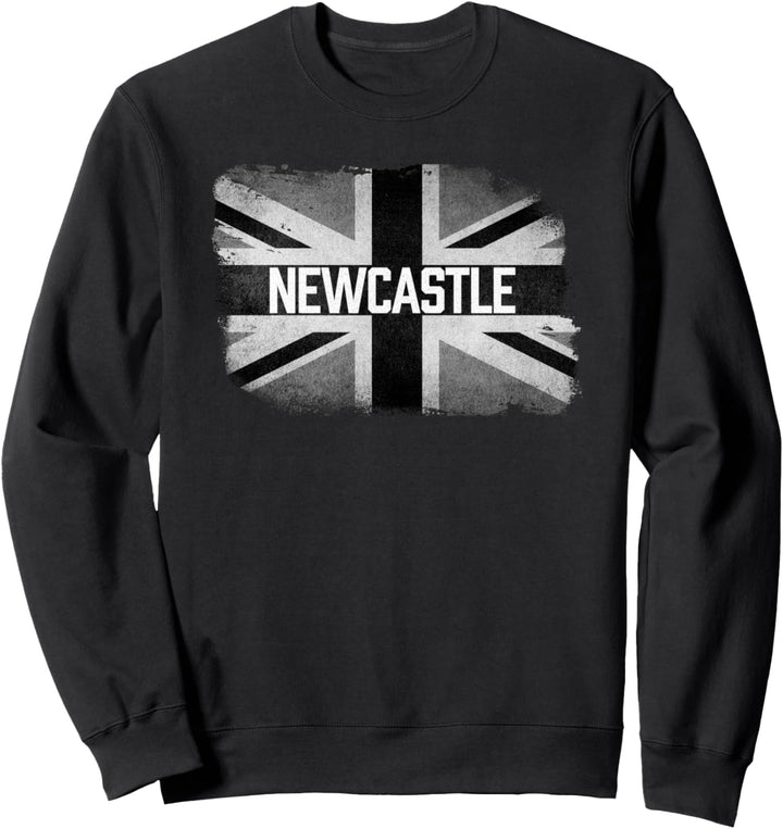 Newcastle | Britisches Vereinigtes Königreich, Schwarz-Weiss Flagge UK Sweatshirt