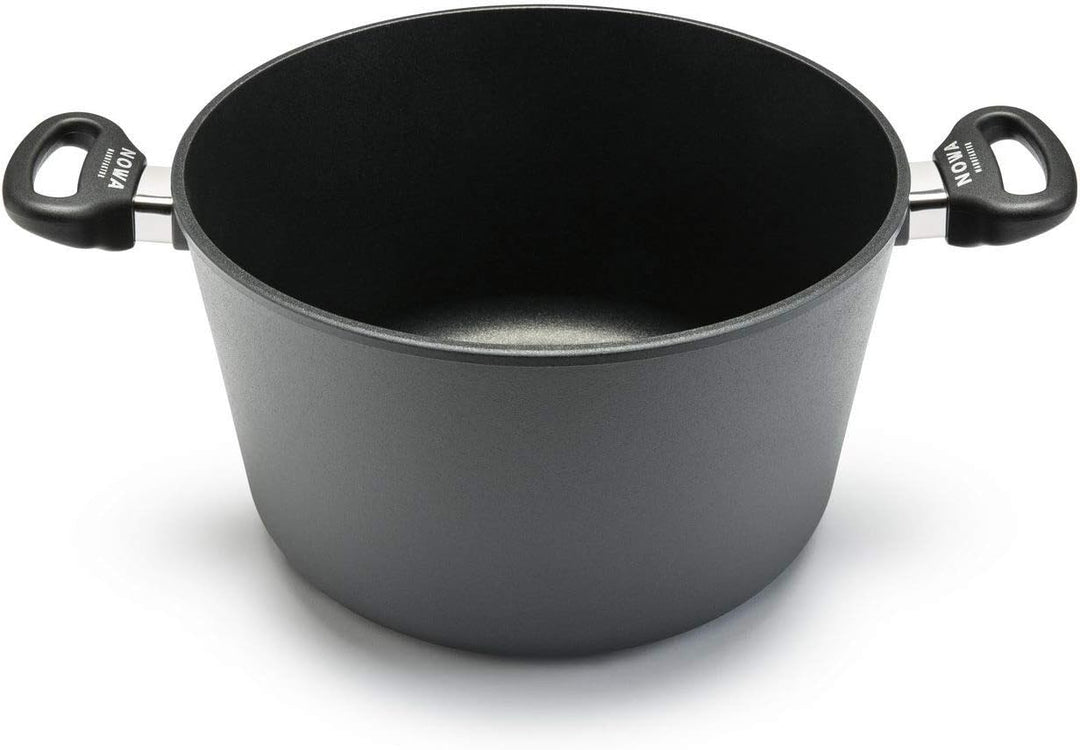 NOWA Aluguss Kochtopf mit Glas-Deckel (28 cm Ø) – Antihaftbeschichteter Topf (16 cm Innenhöhe) mit b