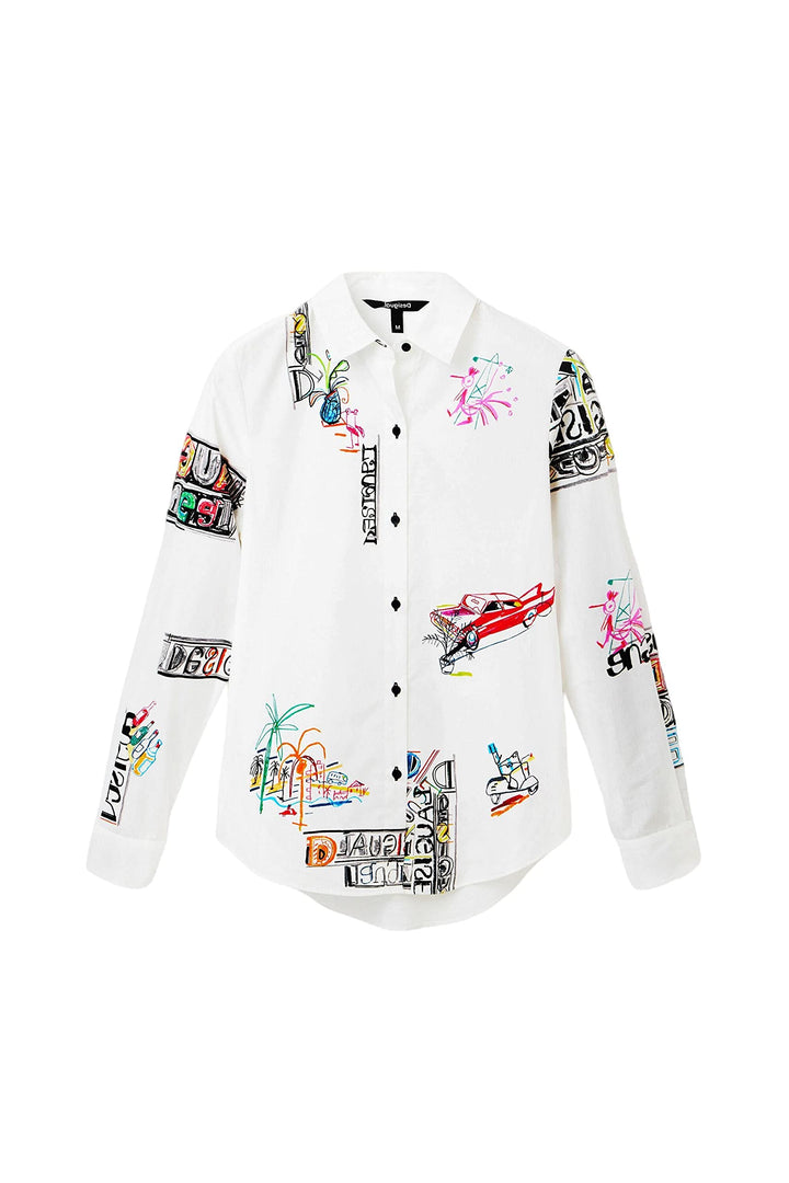 Desigual Damen Shirt XS Weiss, XS Weiss