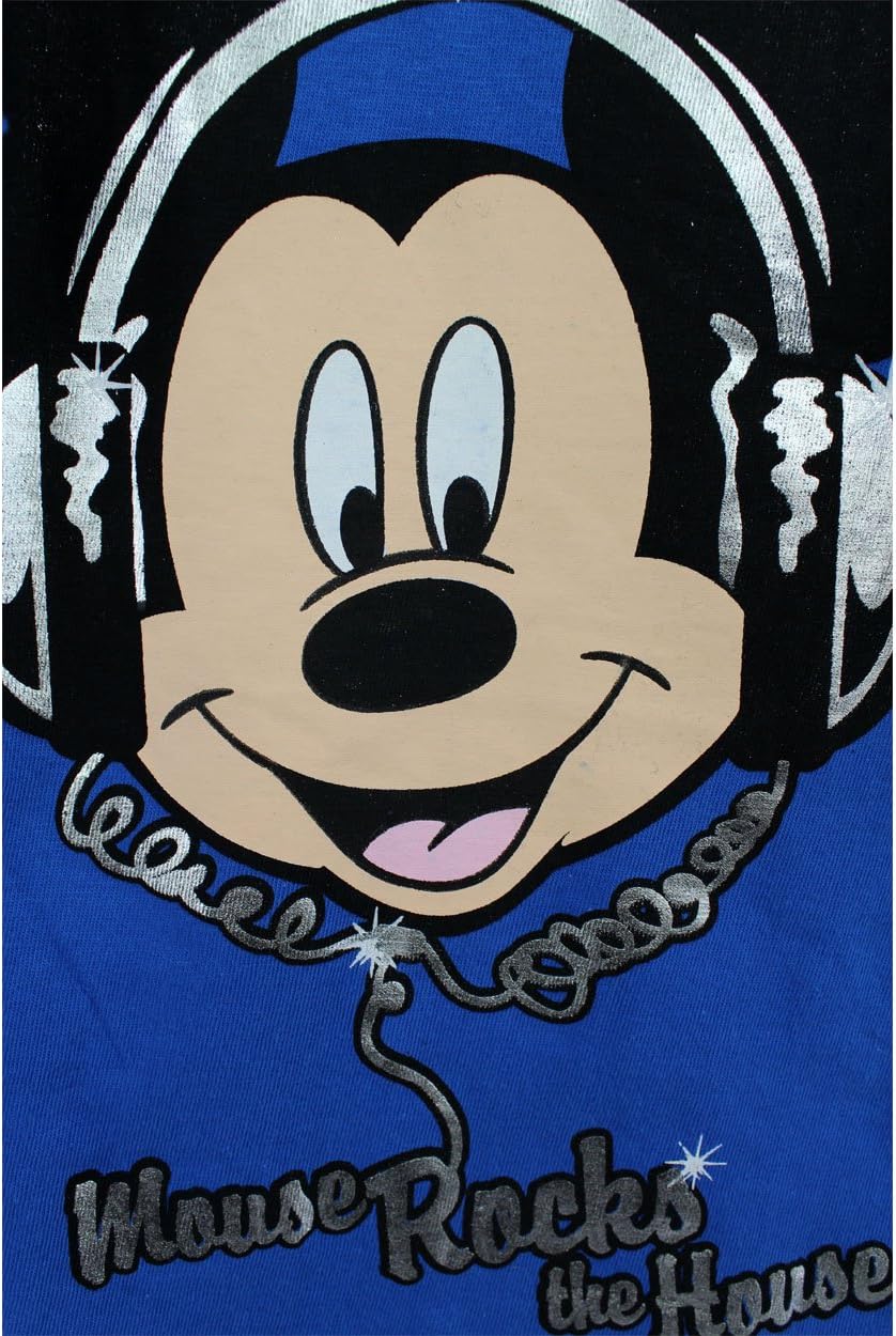 Mickey Mouse Toddler Boys Shirt Mickey Mouse Rocks The House Tee Blue (4T)