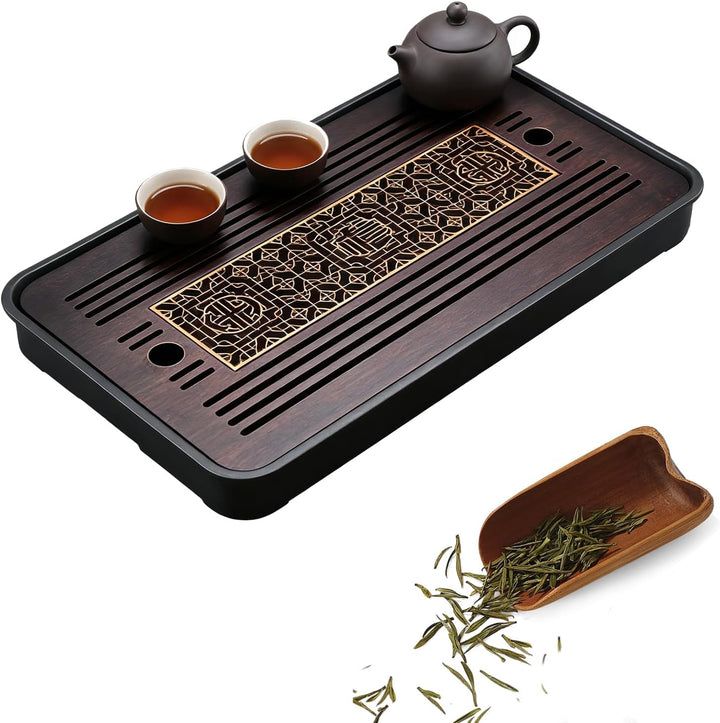 Chinesisches Kung-Fu-Tee-Set, Holz, mühelos, Wasserablauf, bequeme Reinigung und Wartung, 36 x 24 cm