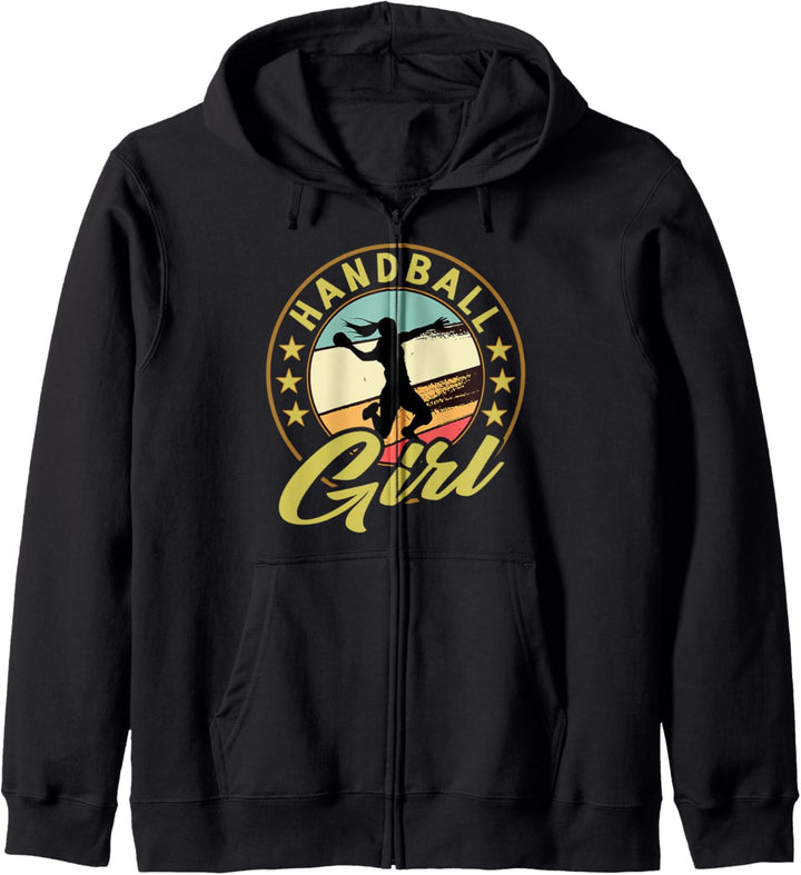 Vintage Handball Design für Handballerin Kapuzenjacke
