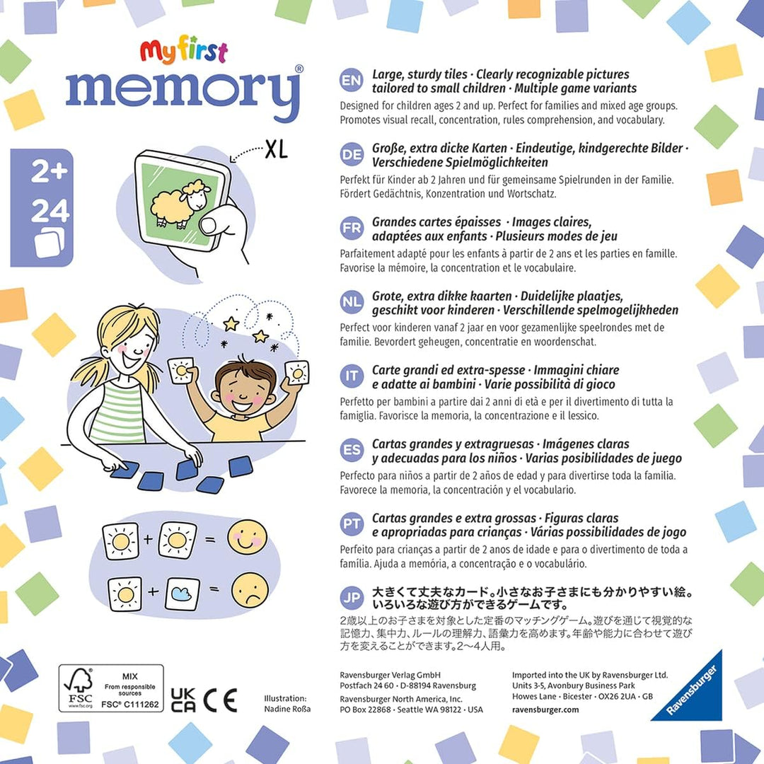 Ravensburger - 20878 - My First Memory® Fahrzeuge, Merk- und Suchspiel mit extra grossen Bildkarten
