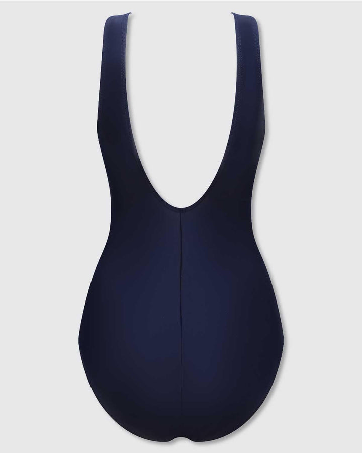 TcIFE Damen Badeanzug One Piece Schwimmanzug Einteiler Figurformend Bauchweg tiefer U-Rücken Bademod