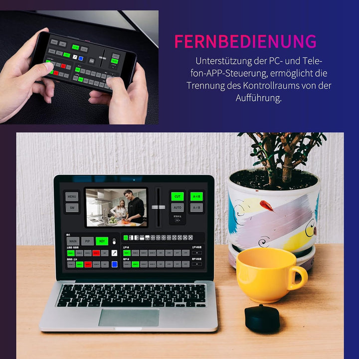 FEELWORLD L4 10,1 Zoll Touchscreen Video Switcher 10,1 Zoll Touchscreen, Echtzeit-Vorschau 5 Eingang