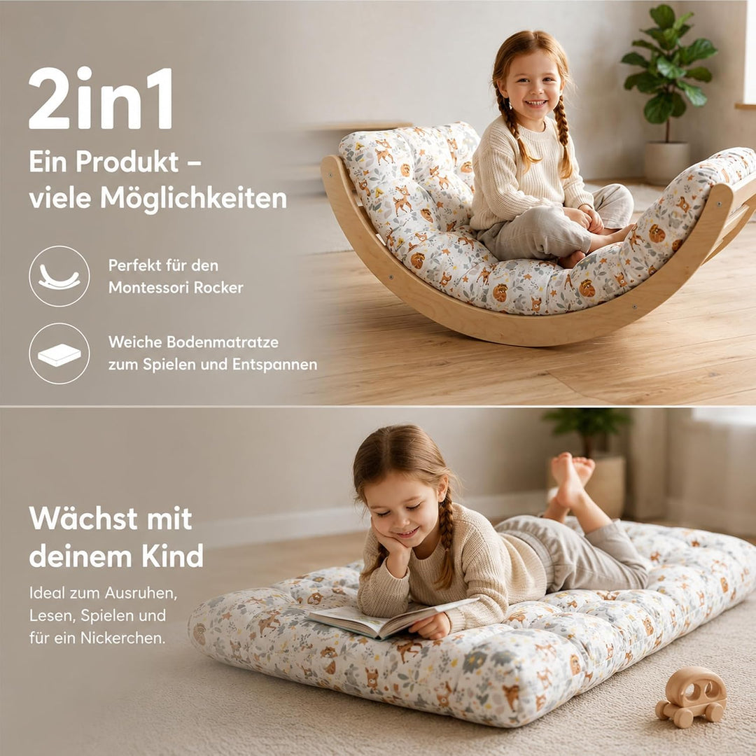 Krabbeldecke für Baby Kissen für Kletterbogen 60x120 cm - Bodenkissen Kinder Matte für Montessori Sp