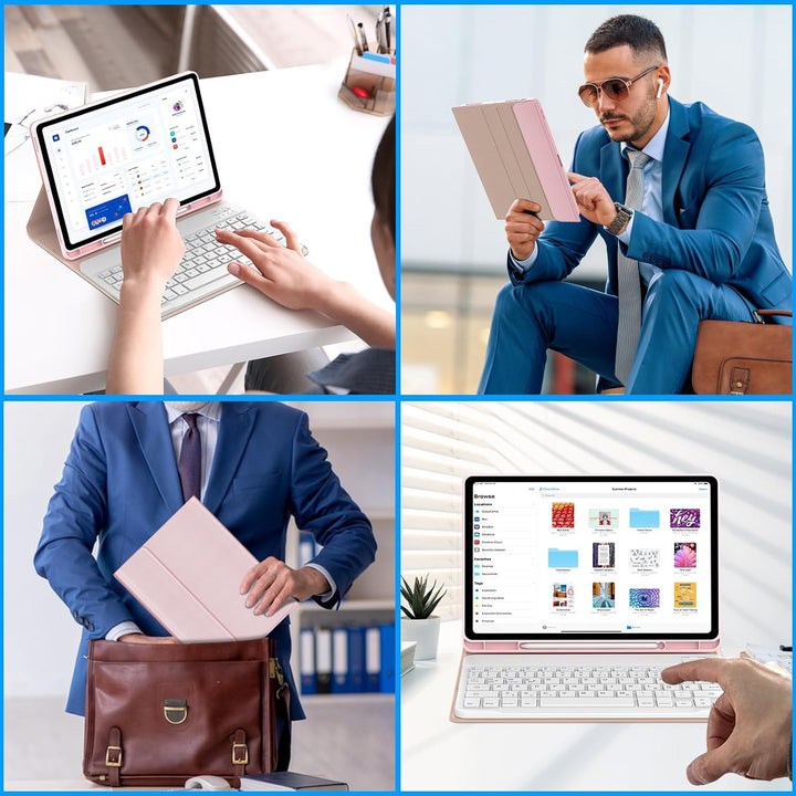 Tastatur Hülle für Samsung Galaxy Tab S10 Lite/S10 FE/S9 FE 10.9 Zoll, Deutsches QWERTZ, Magnetisch