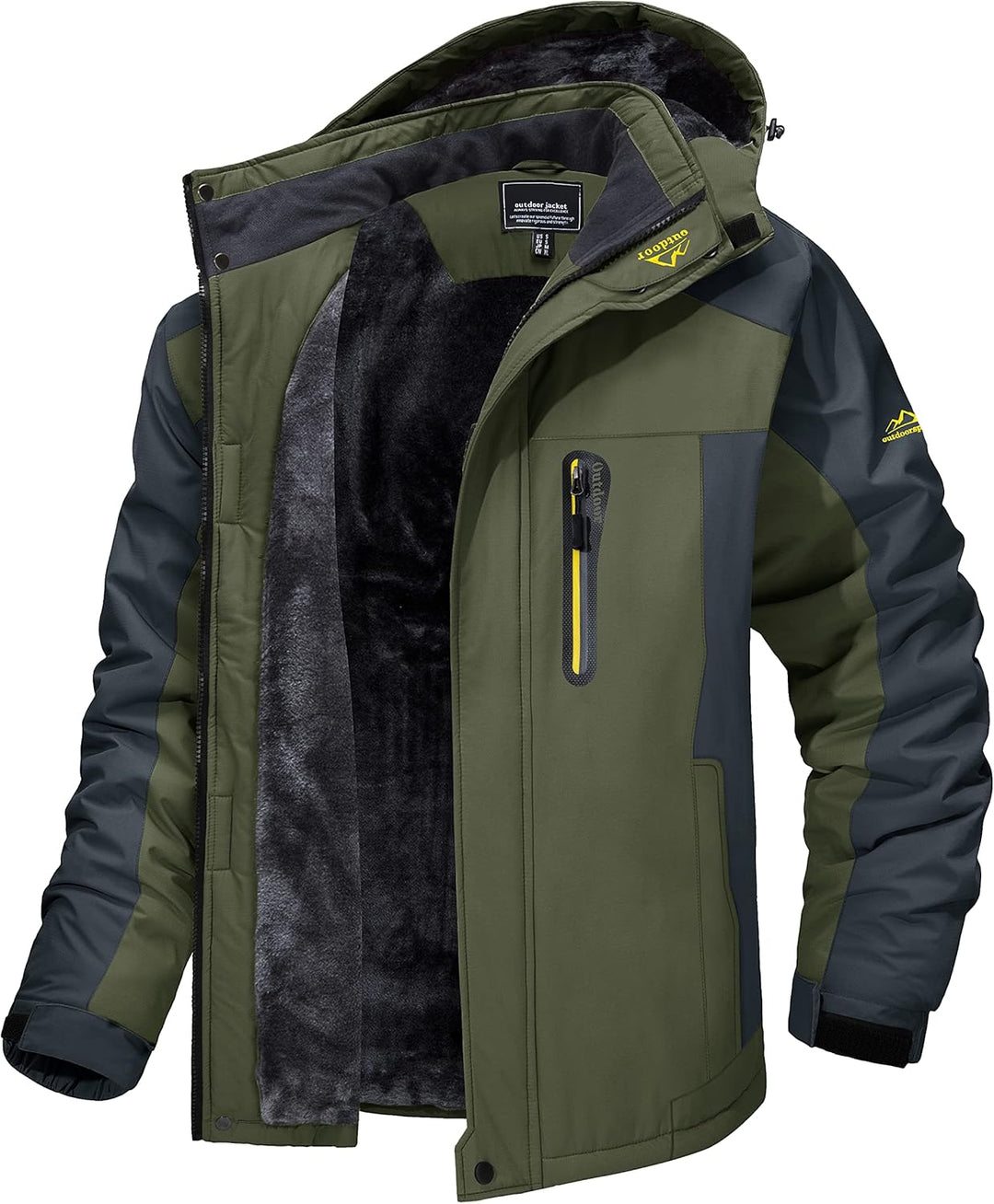 MAGCOMSEN Herren Winter Fleecejacke Warme Gefüttert Skijacke Outdoor Winddicht Wasserdicht Jacke Ver