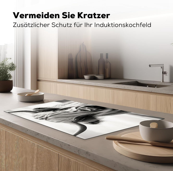 Herdabdeckplatte 90x52 cm Einteilig Ceranfeld Abdeckplatte für Induktionsschutz Ceranfeldabdeckung V
